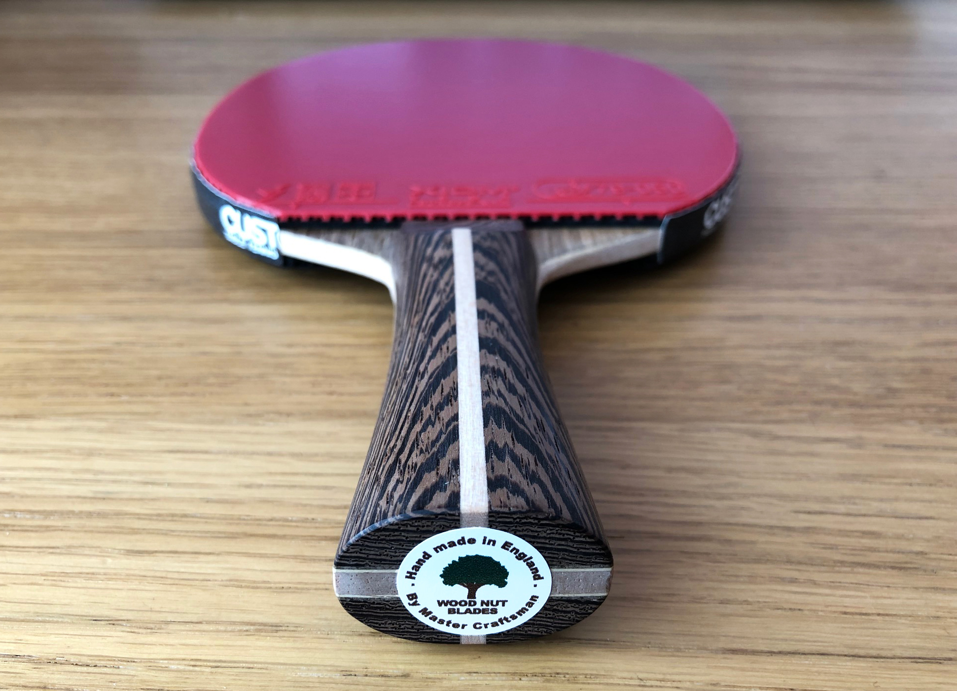 Wood Nut Hand Made Black Limba Allround with Xiom Vega Pro Table Tennis Bat - Image 3