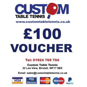 Custom Table Tennis Gift Voucher - £100