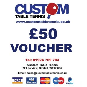 Custom Table Tennis Gift Voucher - £50