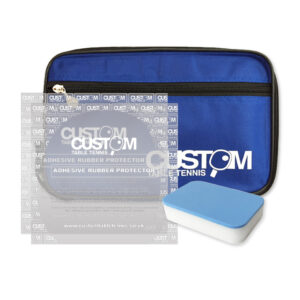 Custom Table Tennis Bat Care Bundle - Case, Protectors, Cleaning Sponge