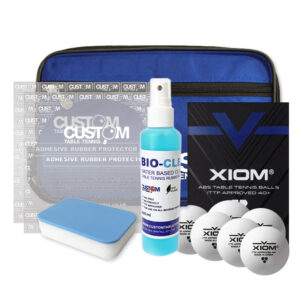 Custom Table Tennis Bat Care Ultimate Bundle  - Case, Protectors, 100ml Spray, Cleaning Sponge, Balls