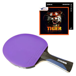 Custom Table Tennis Black Allround + SpinLord Tiger Purple + Gambler Zero Bat
