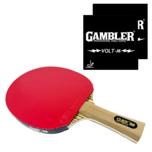 Custom Table Tennis Premium Zebrano Carbon Gambler Volt-M Bat