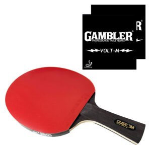 Custom Table Tennis Black Carbon Gambler Volt-M Table Tennis Bat
