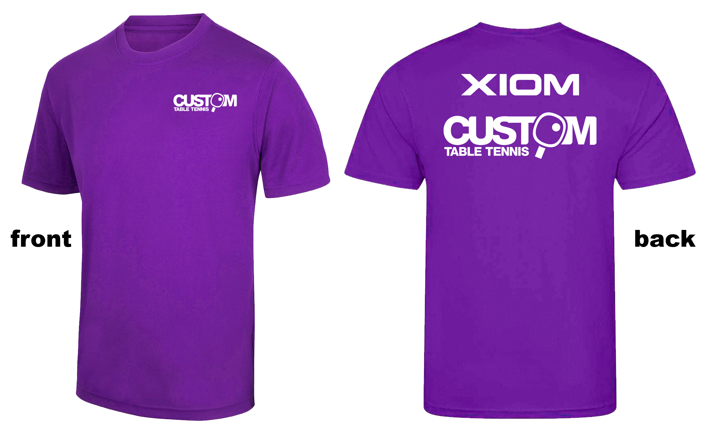 Custom Table Tennis Xiom Breathable T-Shirt - Purple - Image 2
