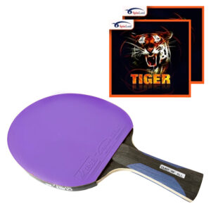 Custom Table Tennis Black Allround + SpinLord Tiger Purple Bat