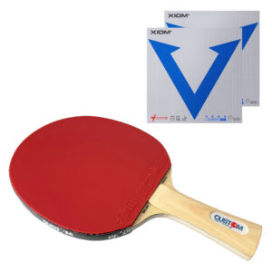 Custom Table Tennis Hinoki Balsa Carbon Bat Flared + XIOM Euro DF Light Weight 140g