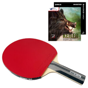 Custom Table Tennis Defensive Gambler Zero + Spinlord Keiler Medium Pimple Table Tennis Bat